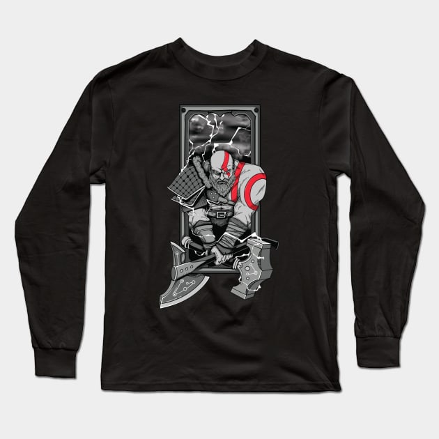 God Of War - Kratos Long Sleeve T-Shirt by witart.id